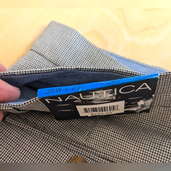 Nautica | Pants | Nautica Mens Flat Front Dress Pants 36x29 Nwt White Black  Gold | Poshmark